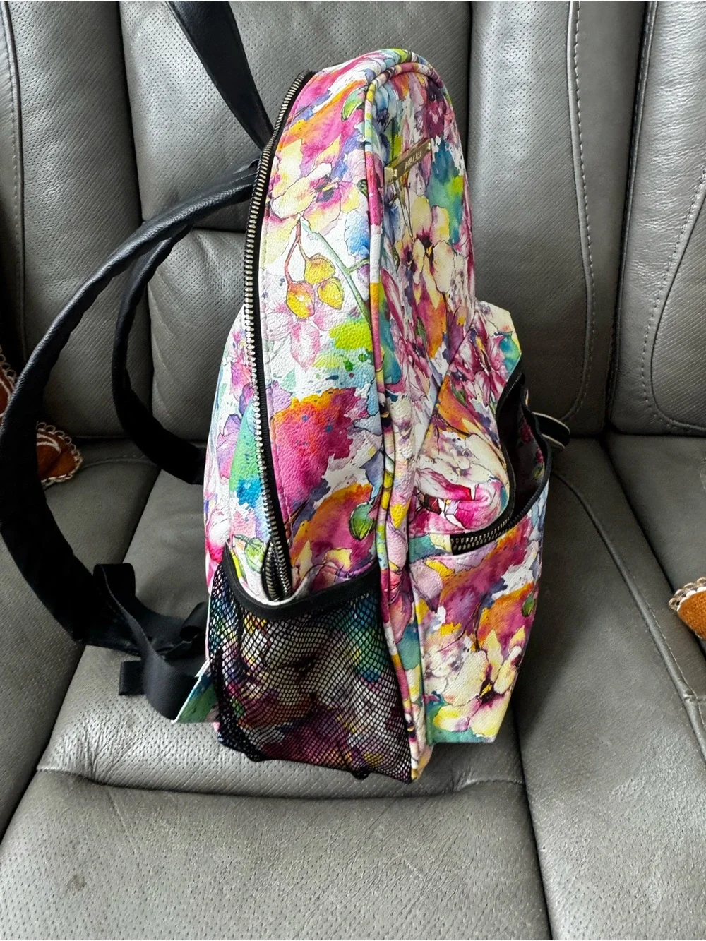 Betsey Johnson Watercolor Floral Backpack + Heart Coin Pouch
